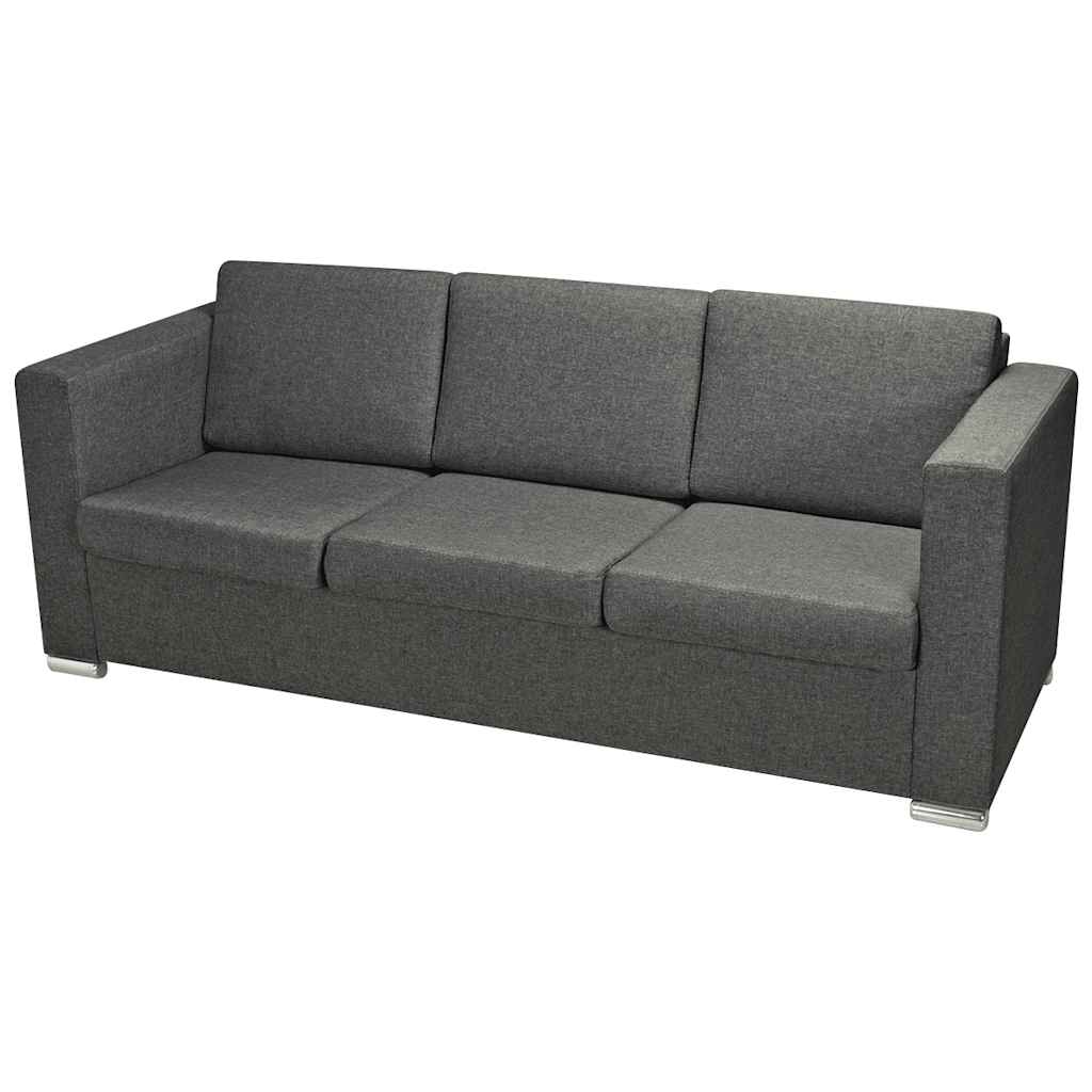 Dvodijelni set sofa od tkanina tamnosivi