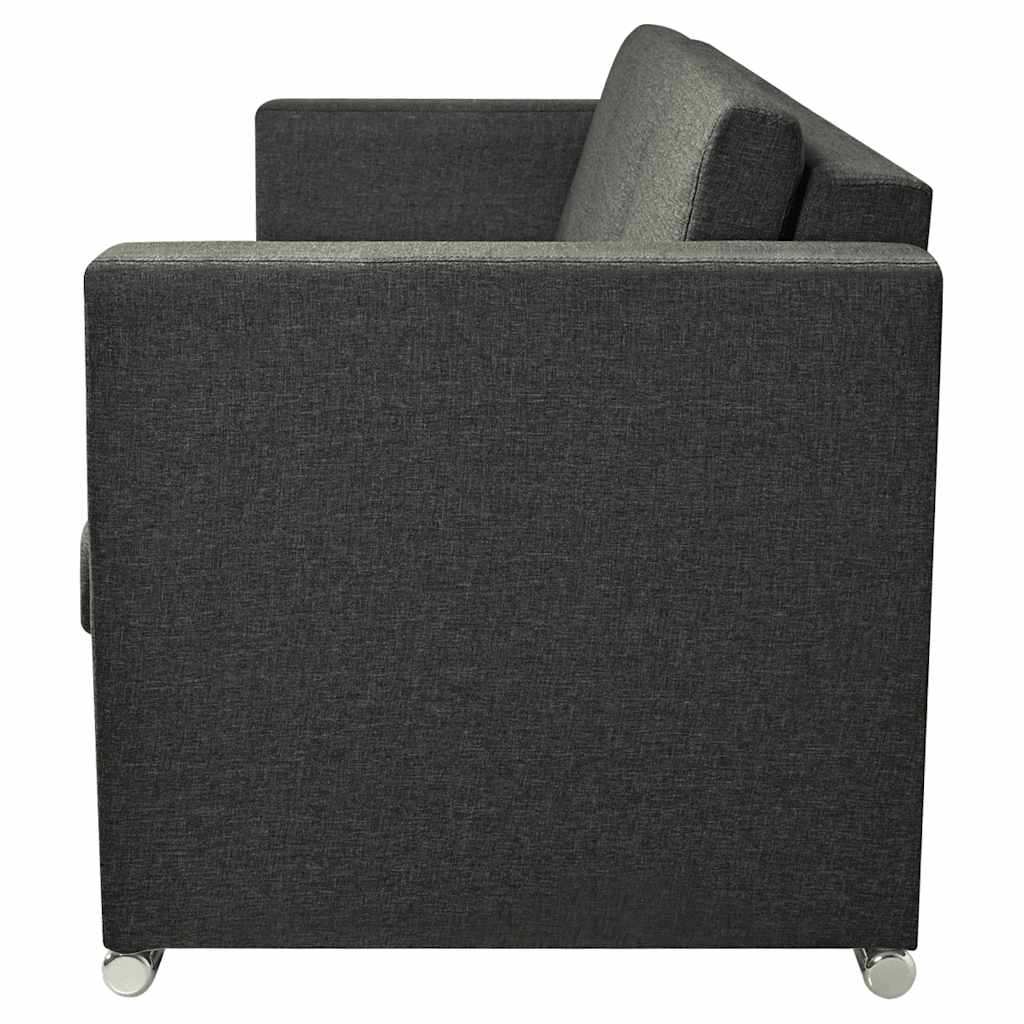 Dvodijelni set sofa od tkanina tamnosivi
