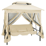 Gazebo konvertibilna ljuljačka krema bijela