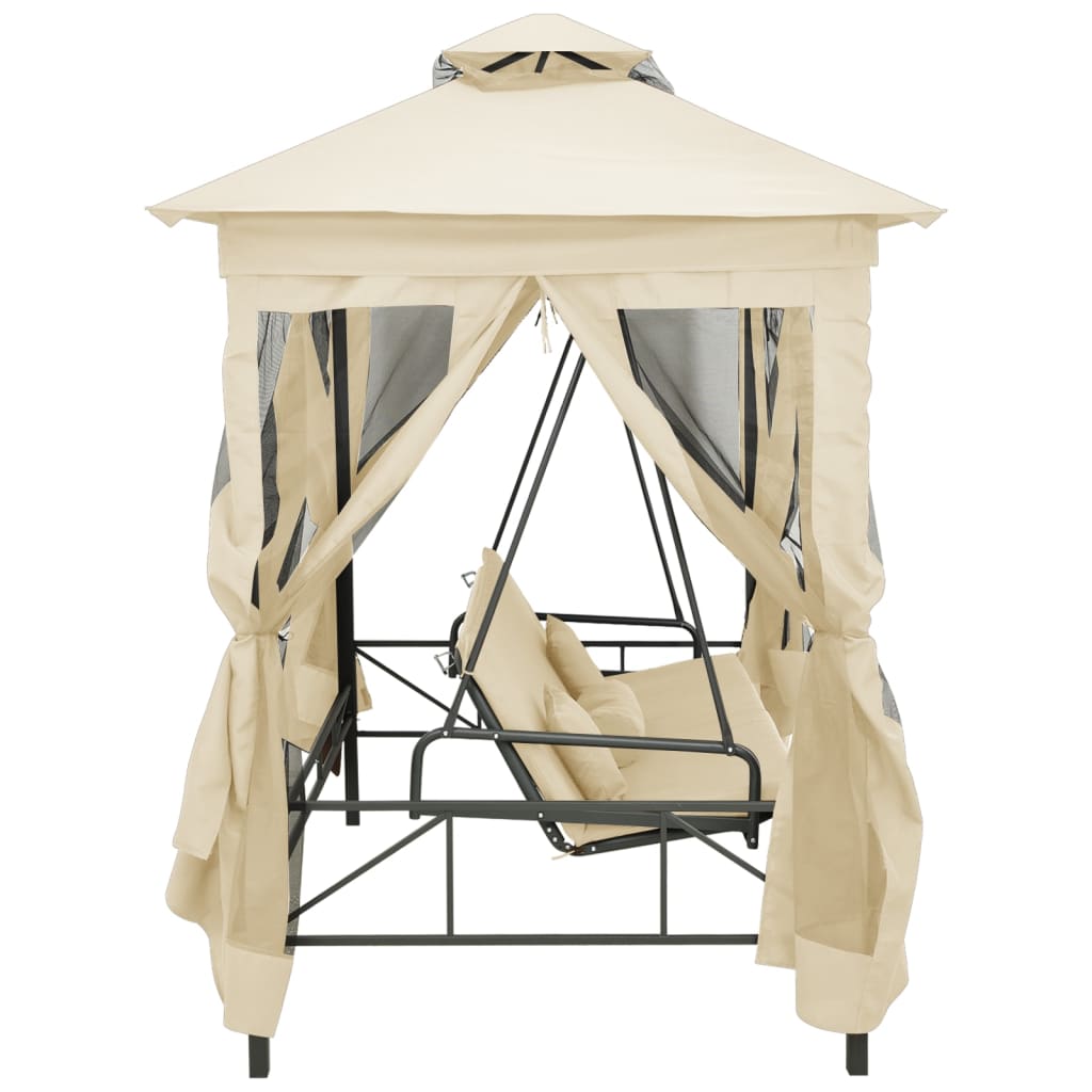 Gazebo konvertibilna ljuljačka krema bijela