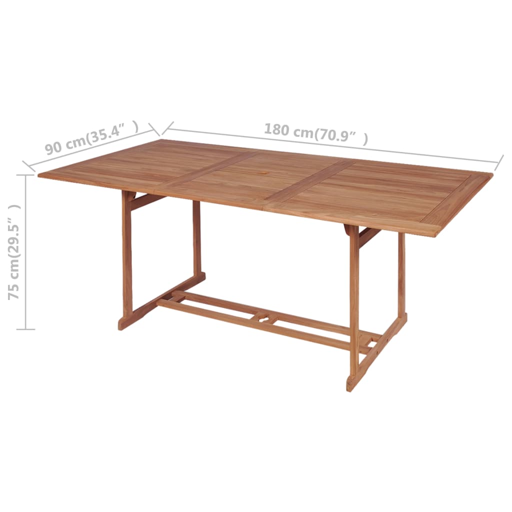 Vrtni stol 180 x 90 x 75 cm masivna tikovina