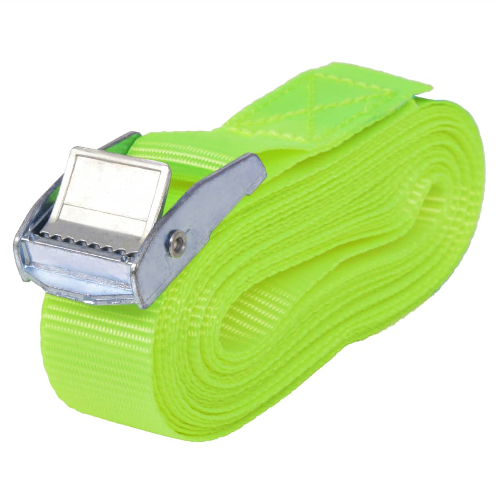 Trake za Vezanje Tereta 10 kom 0,25 Tona 5mx25mm Flourescentno Zelene