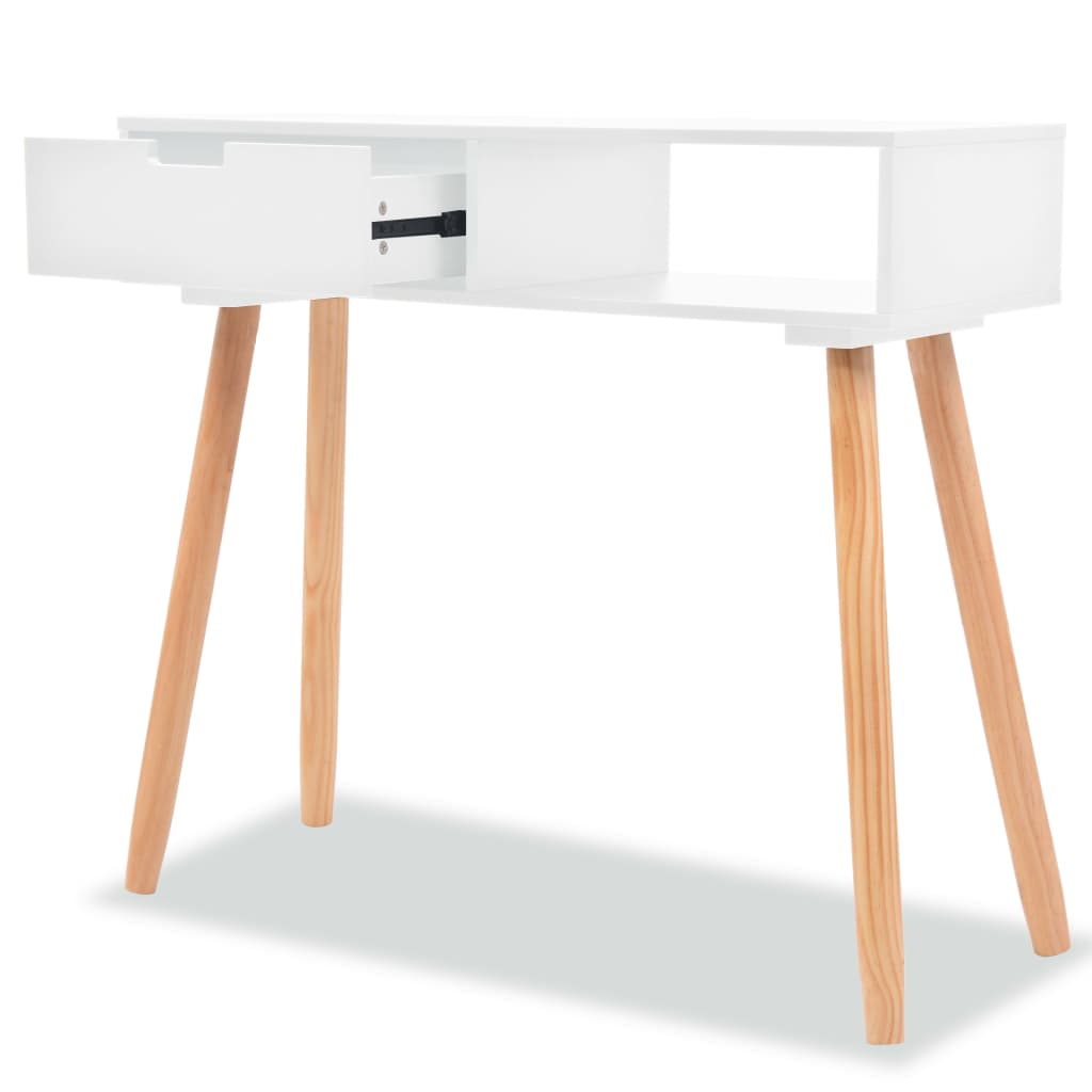 Konzolni Stol od Masivne Borovine 80x30x72 cm Bijeli