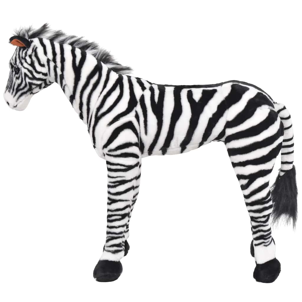 Samostojeća plišana zebra crno-bijela XXL