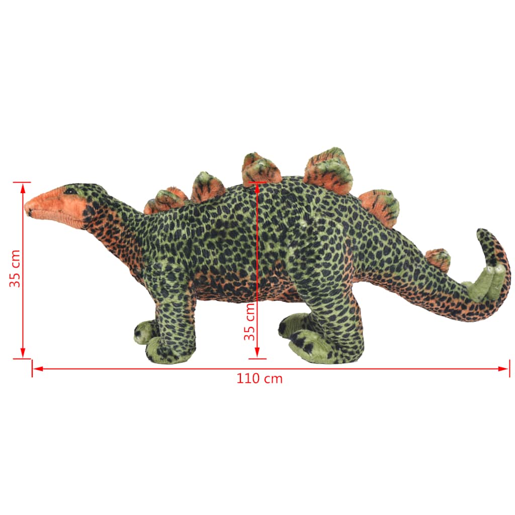 Samostojeći plišani dinosaur stegosaur zeleni XXL