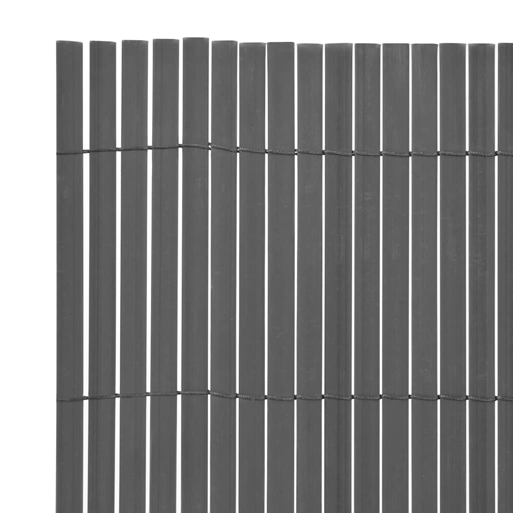 Dvostrana vrtna ograda PVC 90 x 300 cm siva