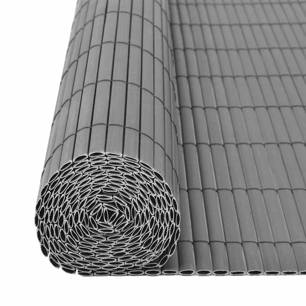 Dvostrana vrtna ograda PVC 90 x 300 cm siva