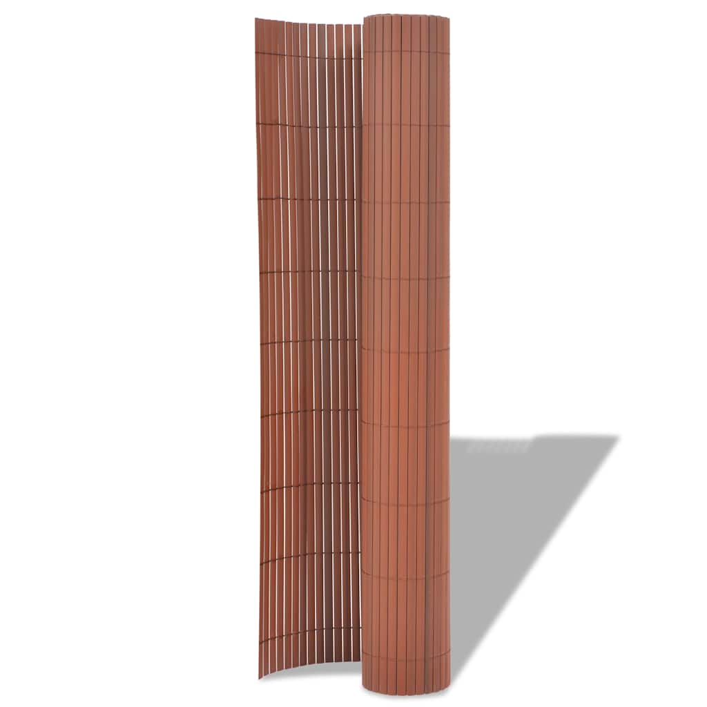 Dvostrana vrtna ograda PVC 90 x 500 cm smeđa