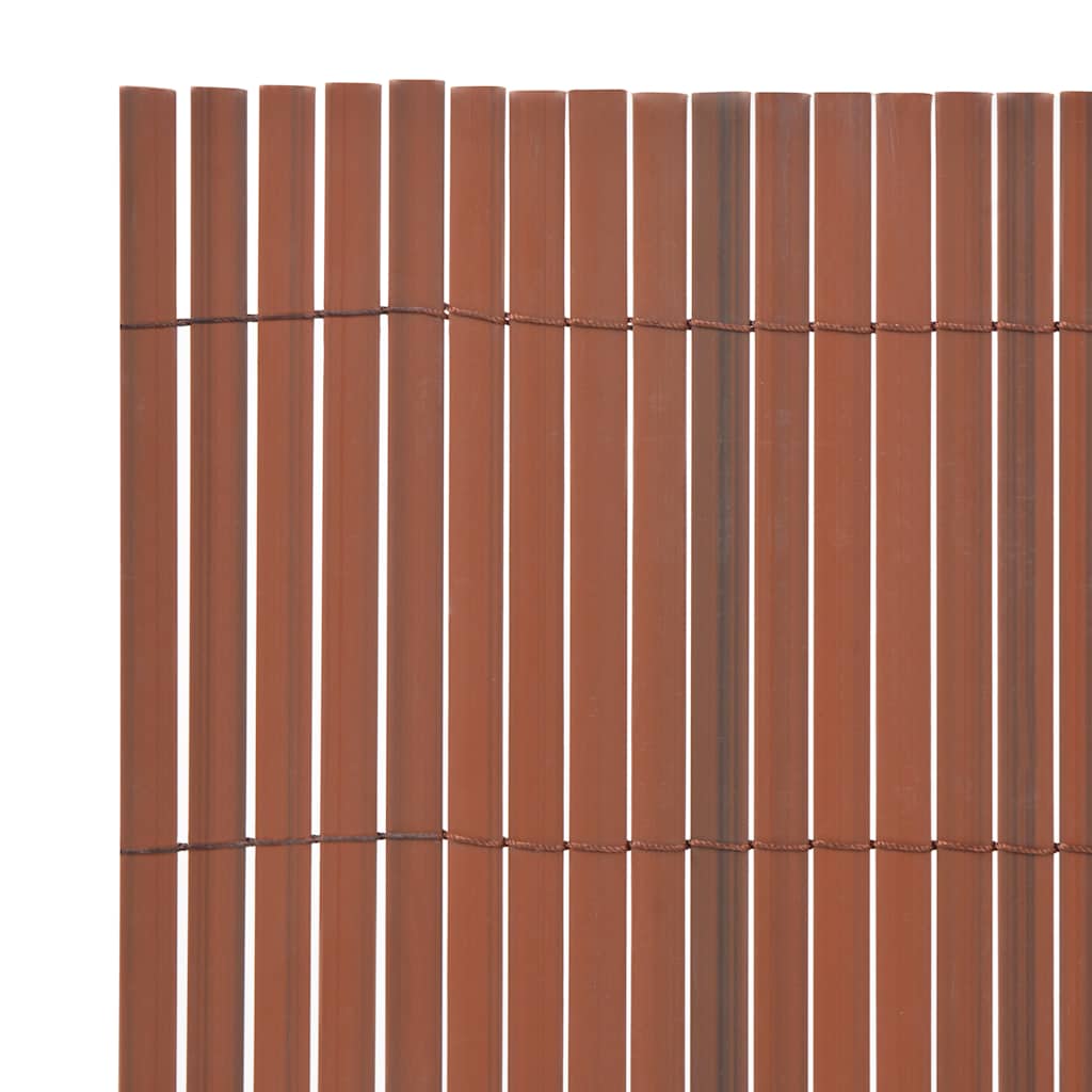 Dvostrana vrtna ograda PVC smeđa 90 x 500 cm