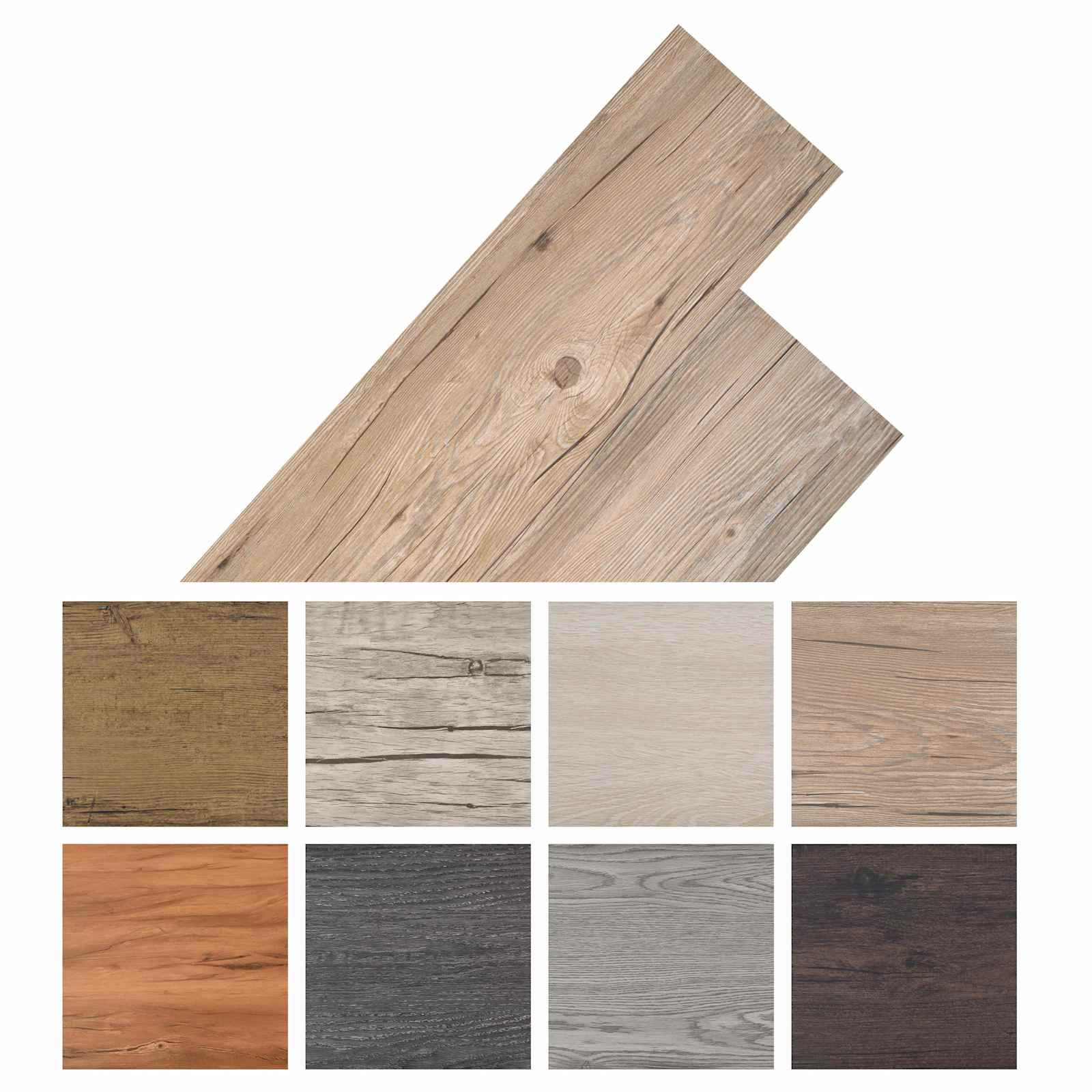 Podne daske 18 pcs Smeđa 5,26 m² PVC