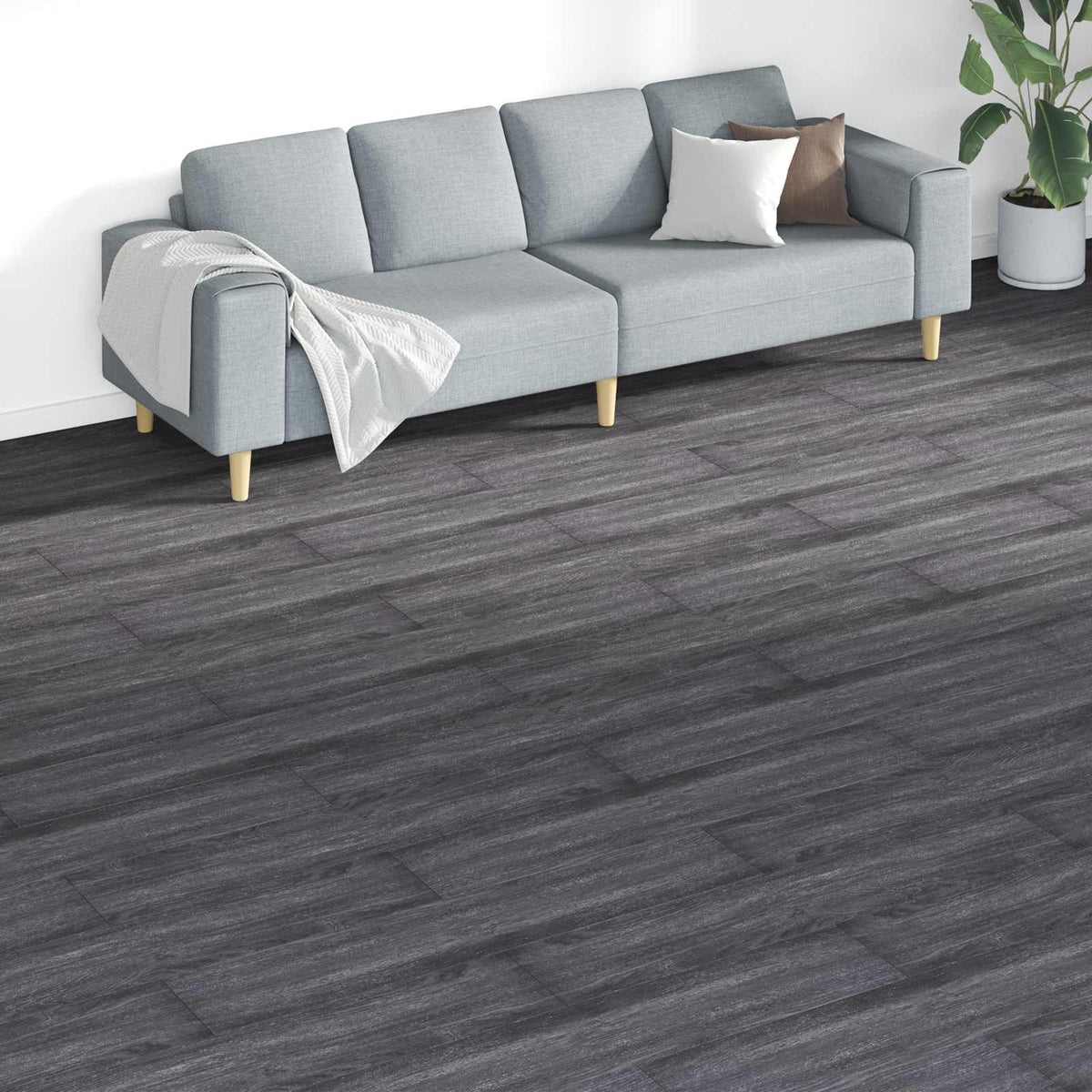Podne daske 18 pcs Crna i bijela 5,26 m² PVC