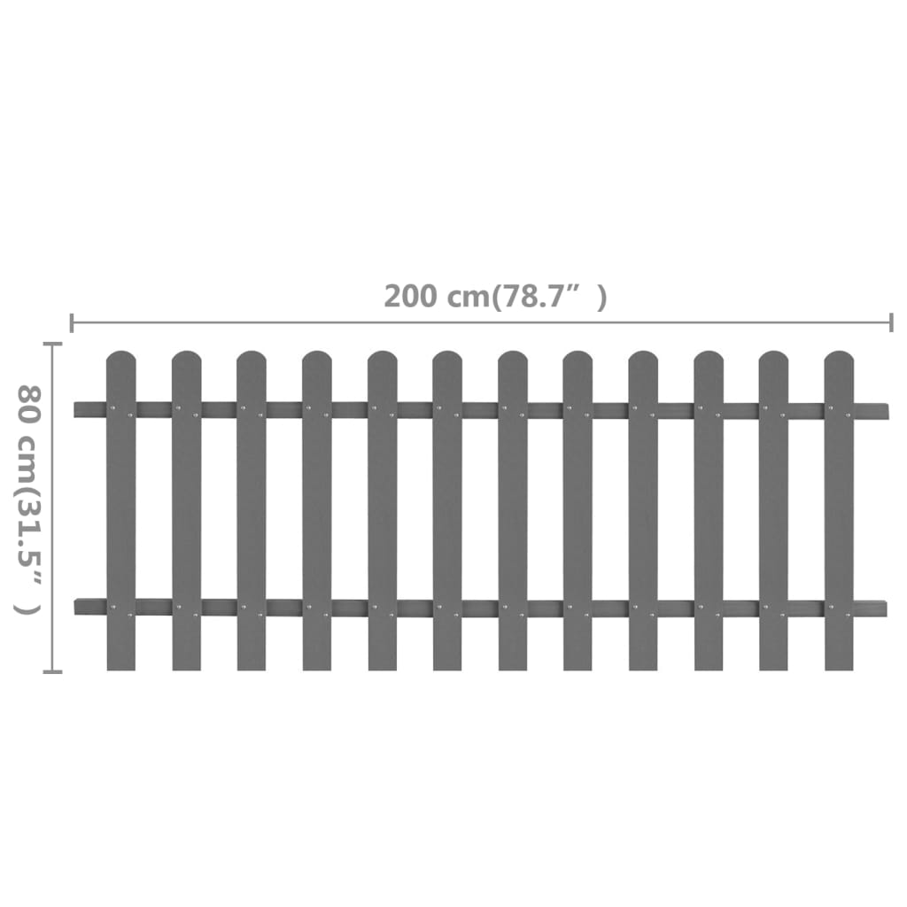 Ograda od kolaca WPC 200 x 80 cm