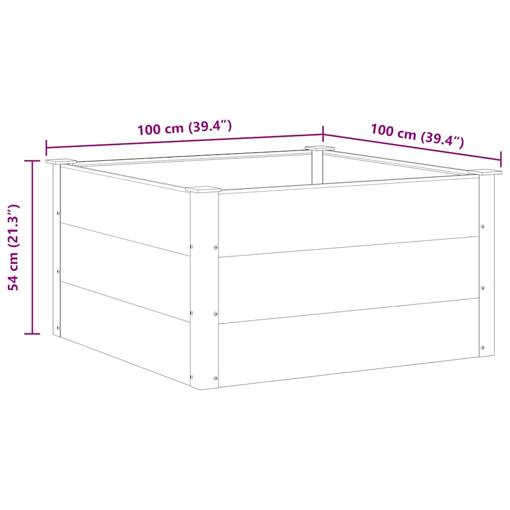 Vrtna Posuda za Sadnju WPC 100x100x54 cm Siva