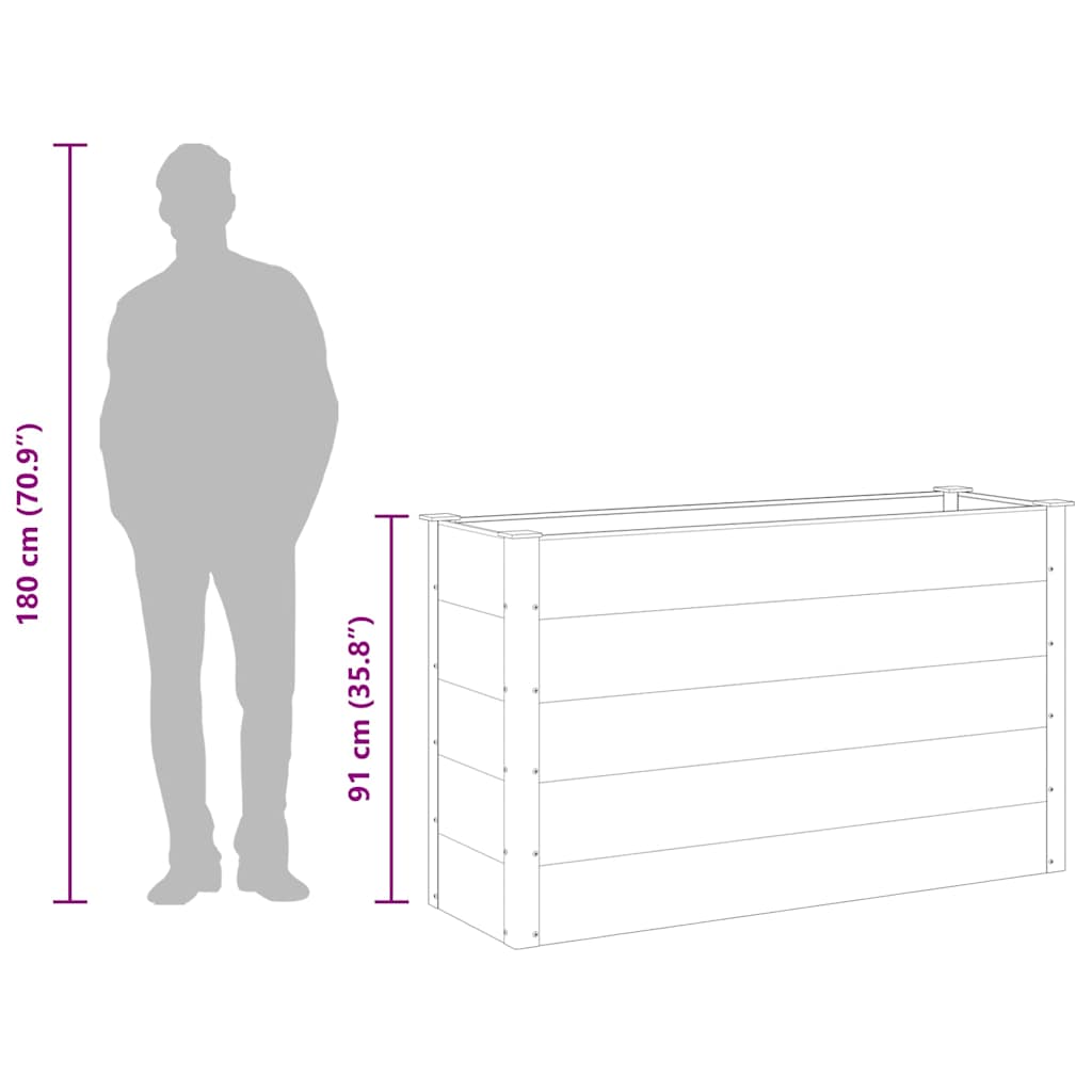 Vrtna Posuda za Sadnju WPC 150x50x91 cm Siva