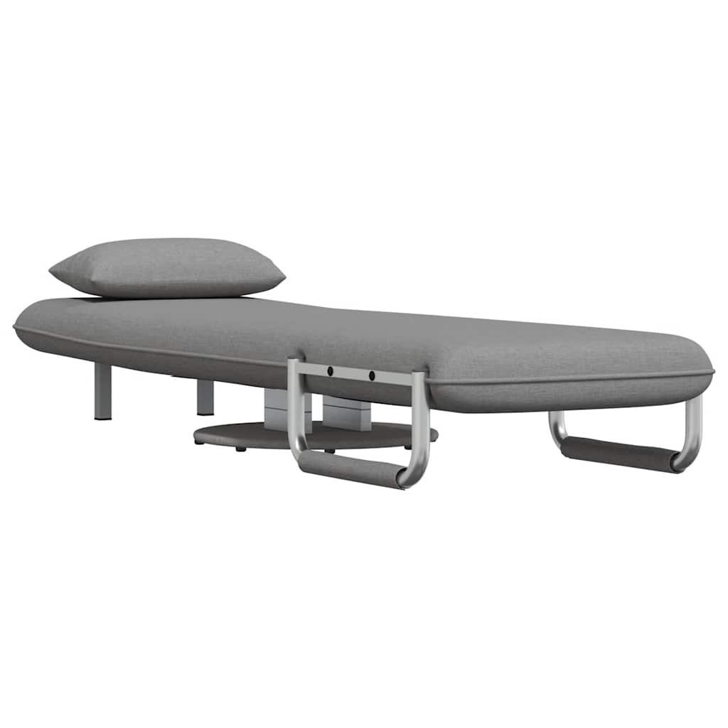 Okretna stolica sofa krevet od tkanine svjetlosivi