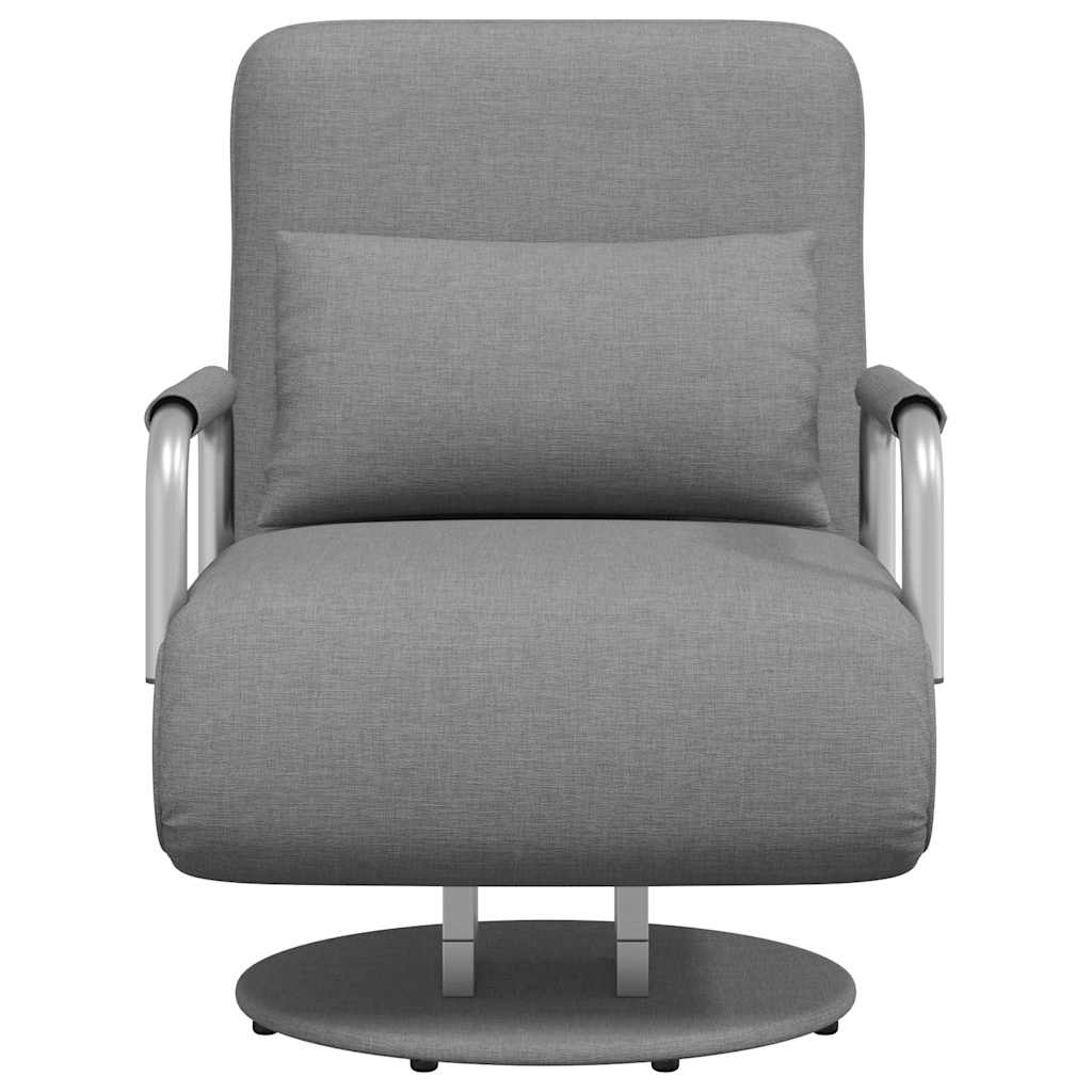 Okretna stolica sofa krevet od tkanine svjetlosivi