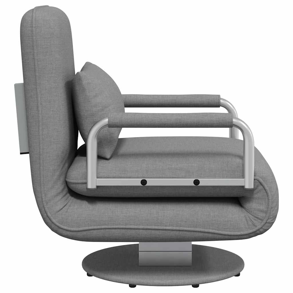 Okretna stolica sofa krevet od tkanine svjetlosivi