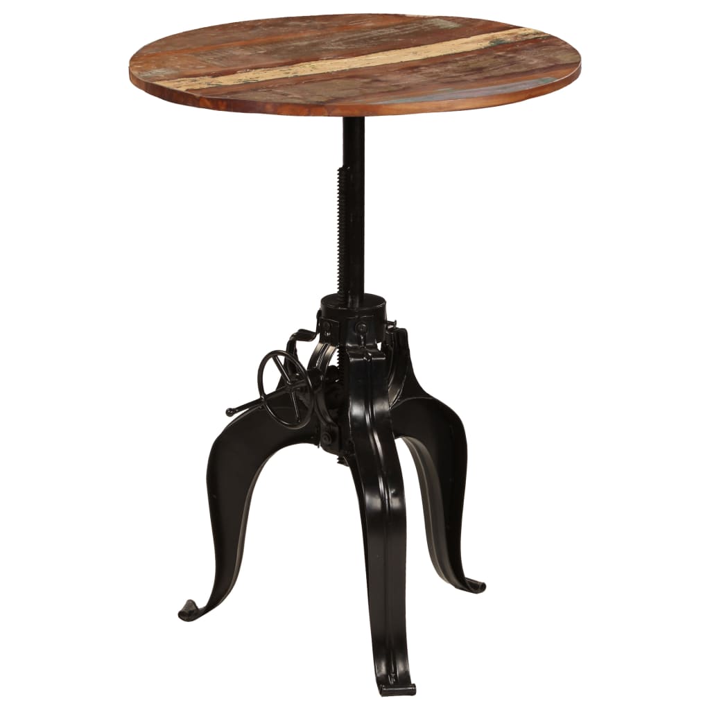 Barski stol od masivnog obnovljenog drva 75 x (76 - 110) cm