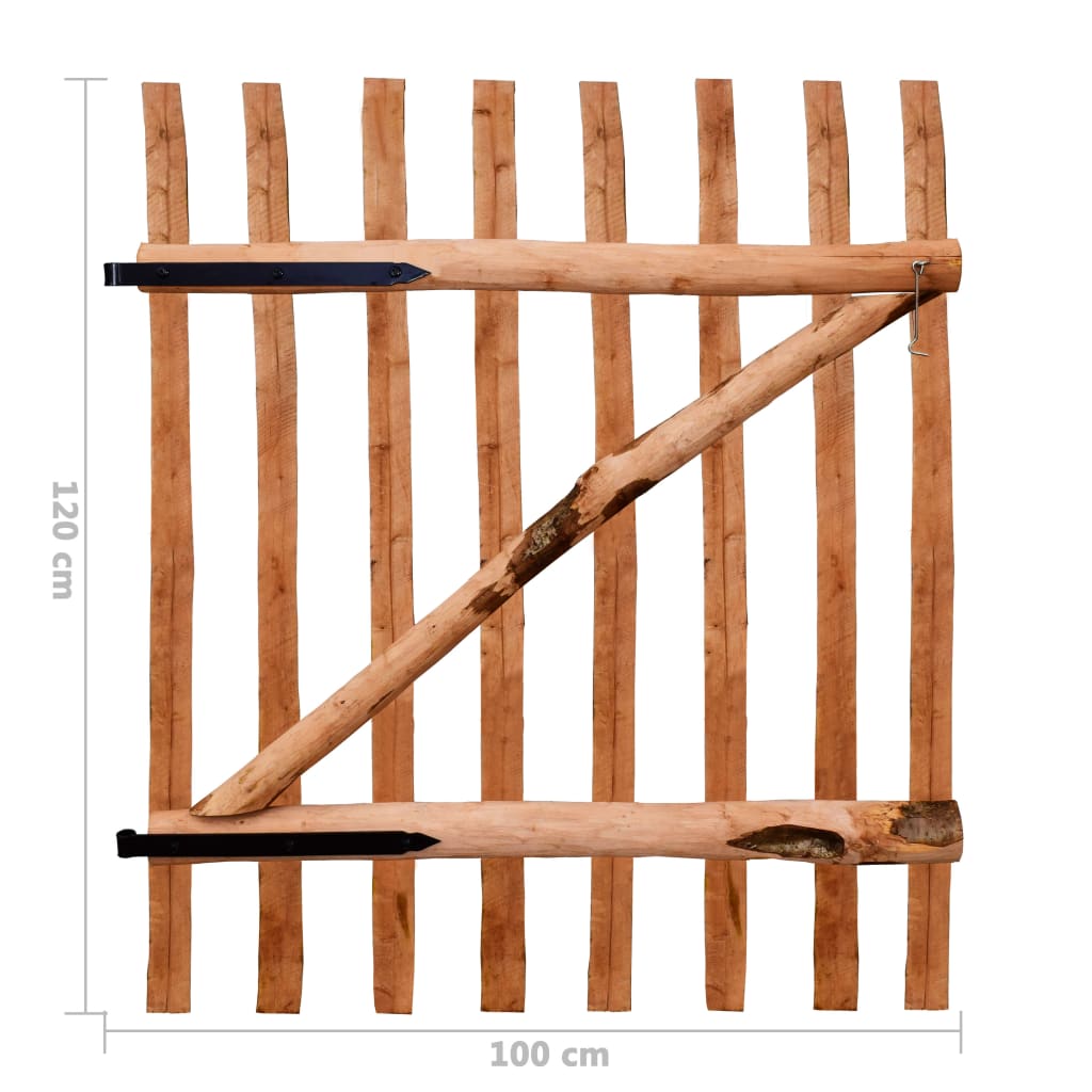Jednostruka vrata za ogradu od drva lješnjaka 100 x 120 cm