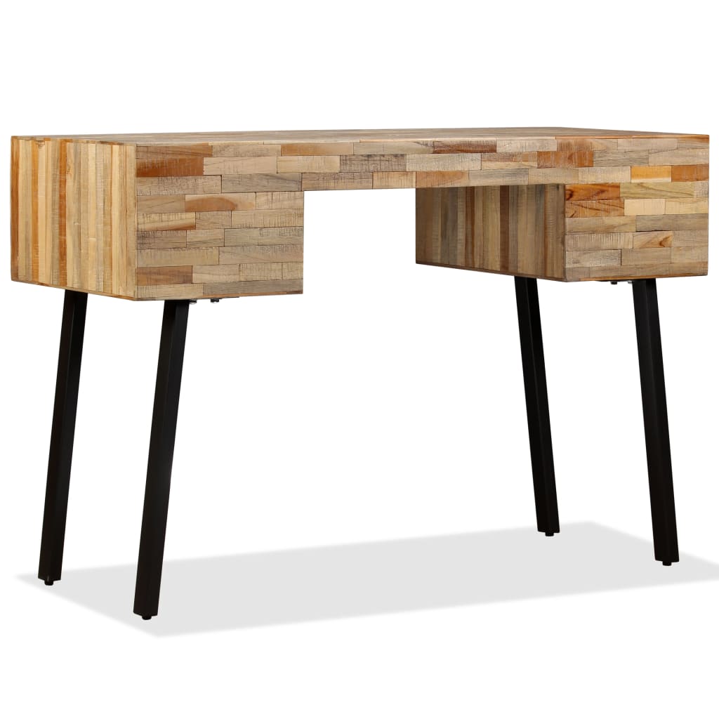 Pisaći Stol od Masivne Obnovljene Tikovine 110x50x76 cm