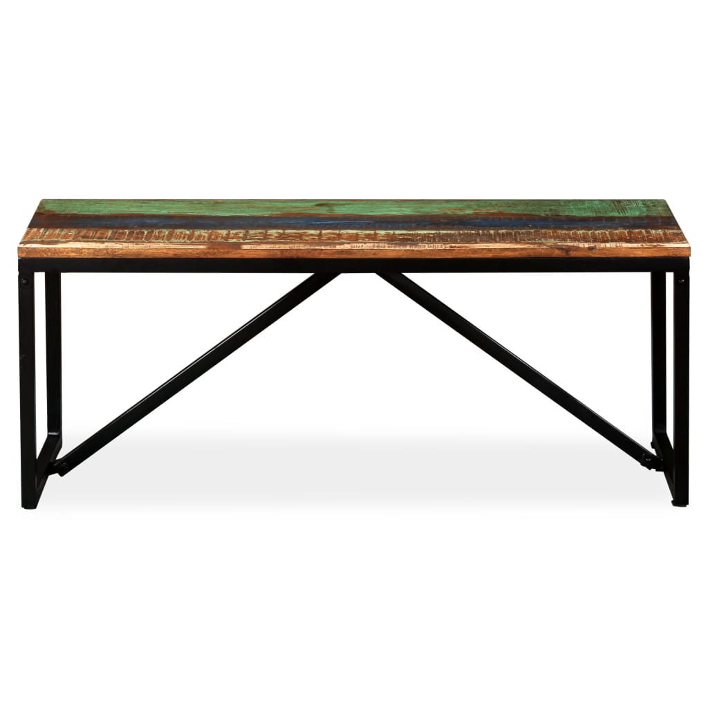 Klupa od masivnog obnovljenog drva 110 x 35 x 45 cm