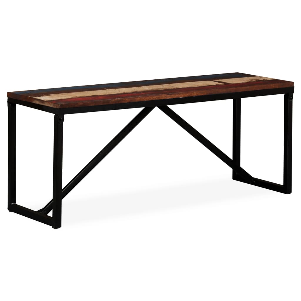 Klupa od masivnog obnovljenog drva 110 x 35 x 45 cm
