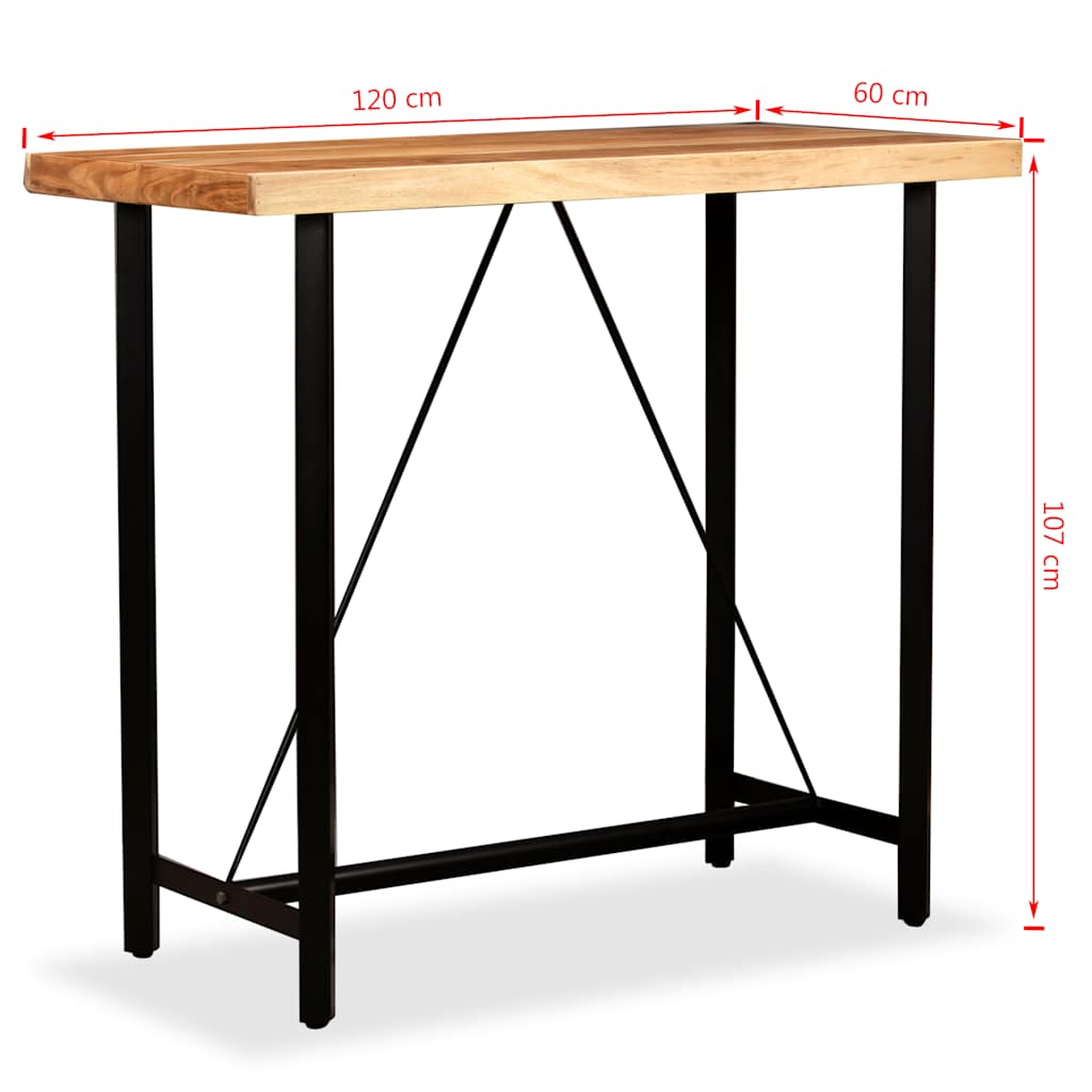 Barski stol od masivnog bagremovog drva 120 x 60 x 107 cm