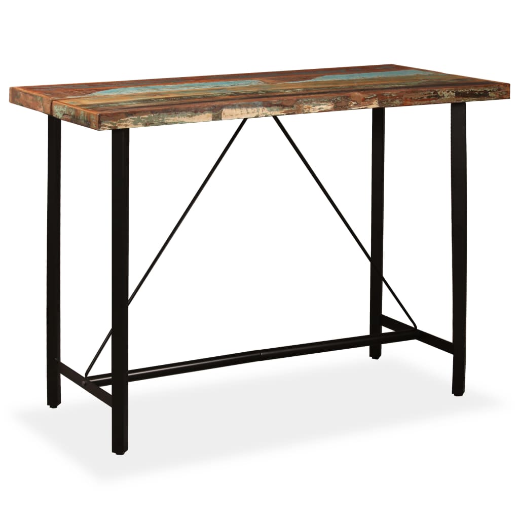 Barski stol od masivnog obnovljenog drva 150x70x107 cm