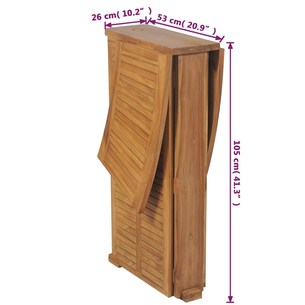 Sklopivi barski stol od masivne tikovine 155 x 53 x 105 cm