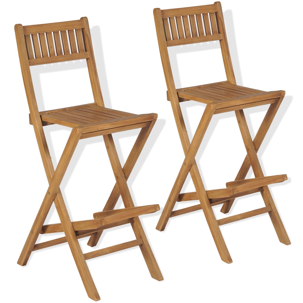 3-dijelni bistro set sa sklopivim stolicama od masivne tikovine