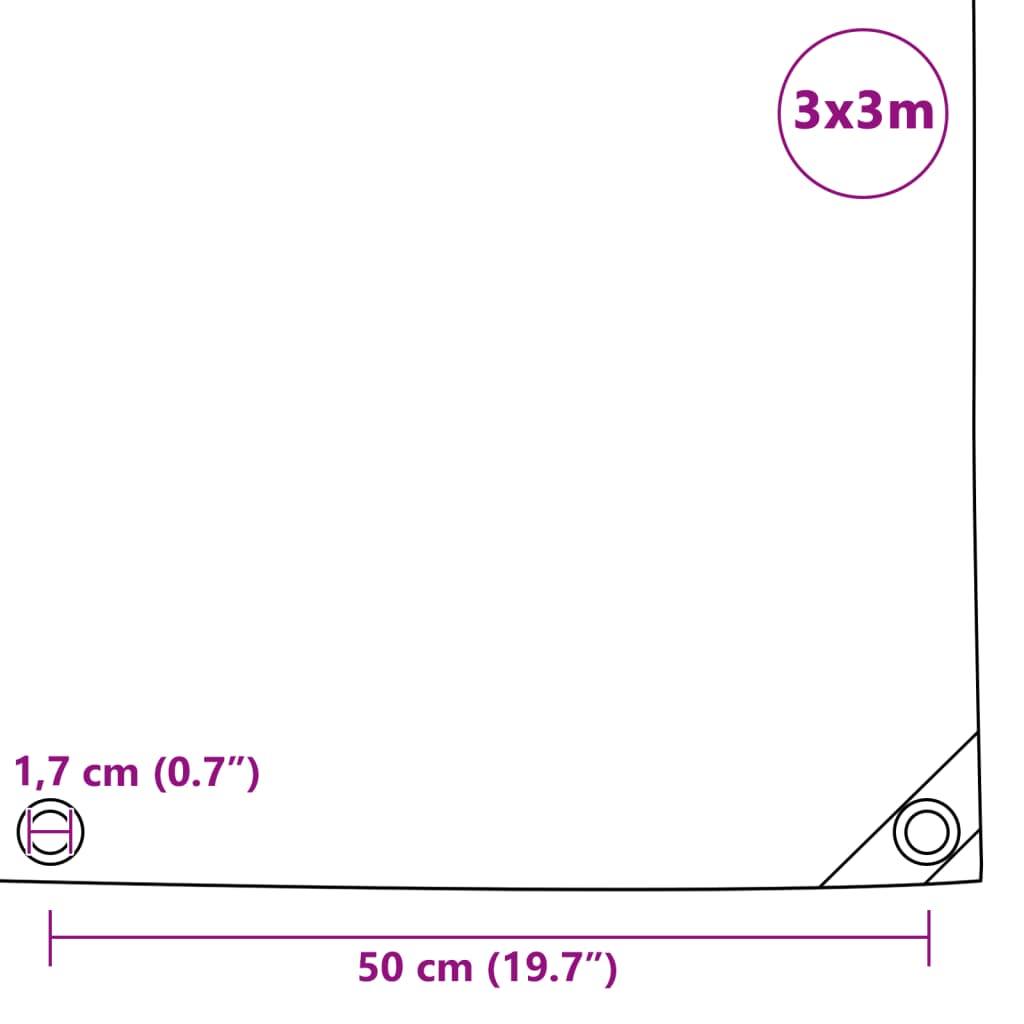 Cerada 650 g/m² 3x3 m plava