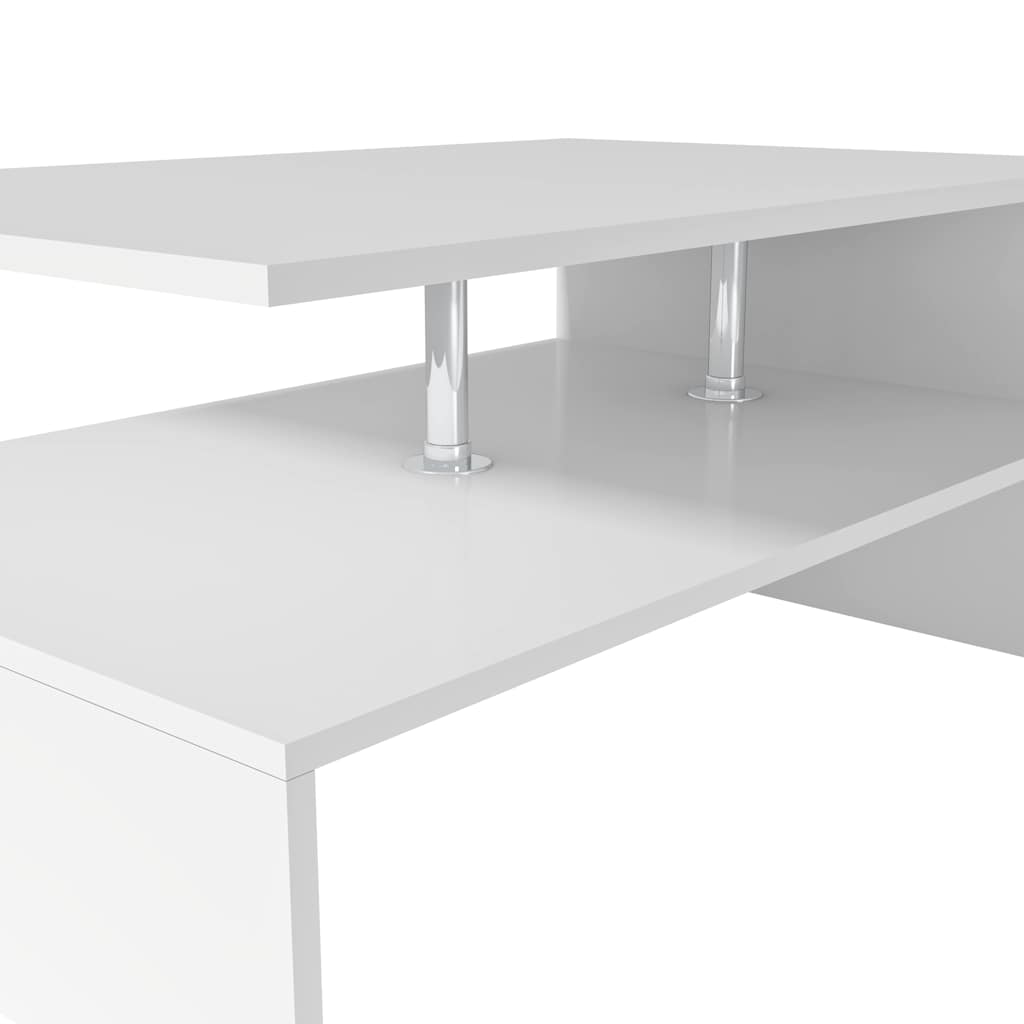 Stolić za kavu od konstruiranog drva 90 x 59 x 42 cm bijeli