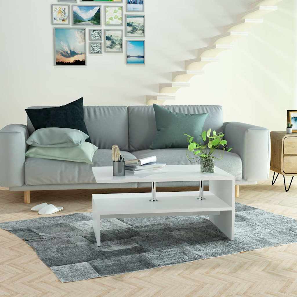 Stolić za kavu od konstruiranog drva 90 x 59 x 42 cm bijeli