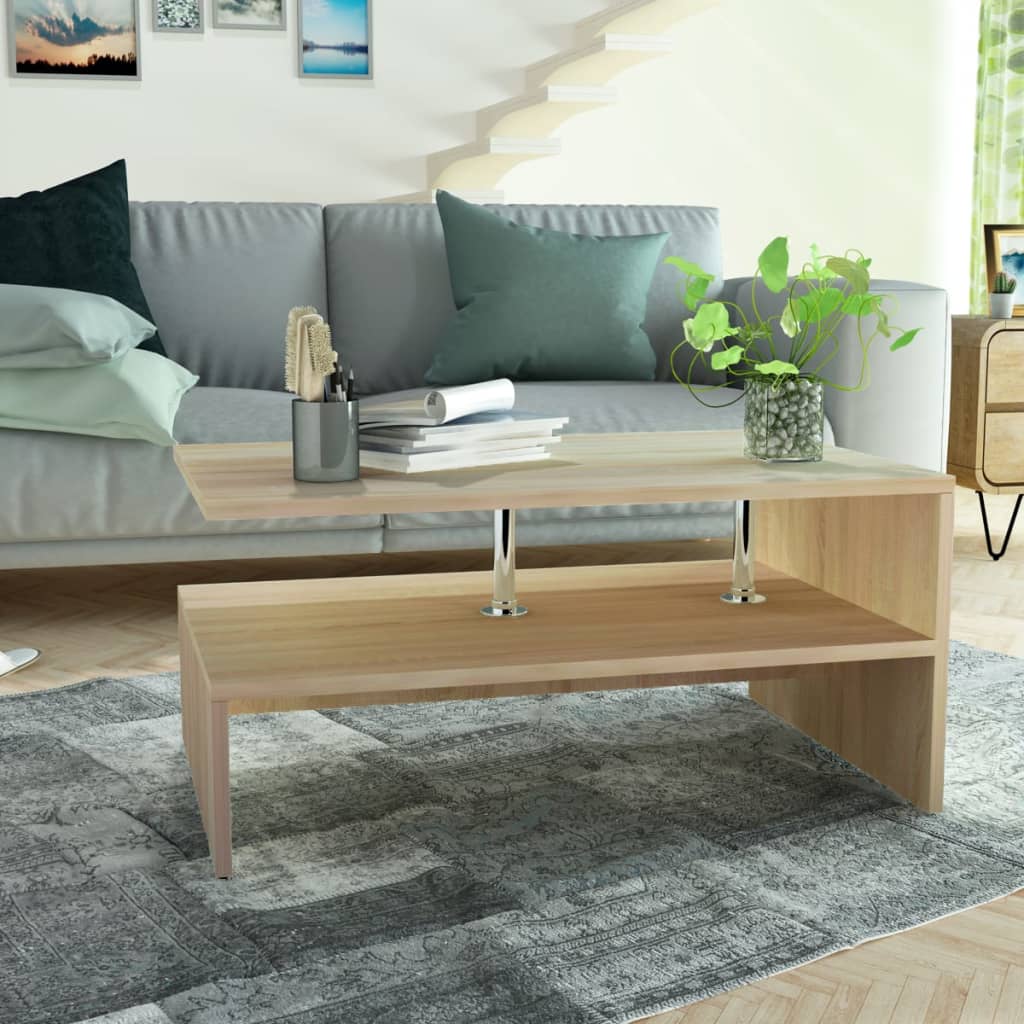 Stolić za kavu od konstruiranog drva 90x59x42 cm boja hrasta