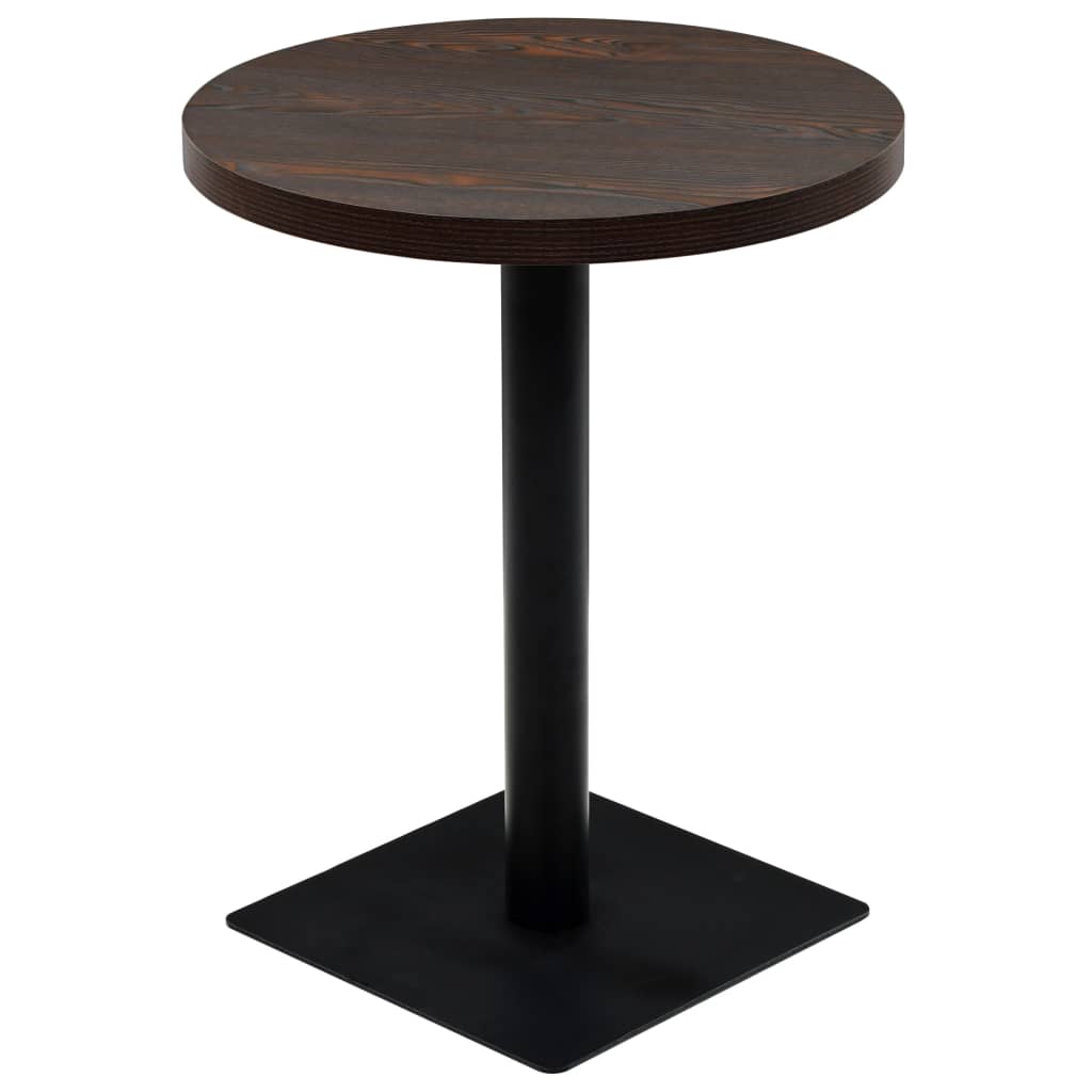 Okrugli stol za bistro od MDF-a i čelika 60 x 75 cm tamni pepeljasti