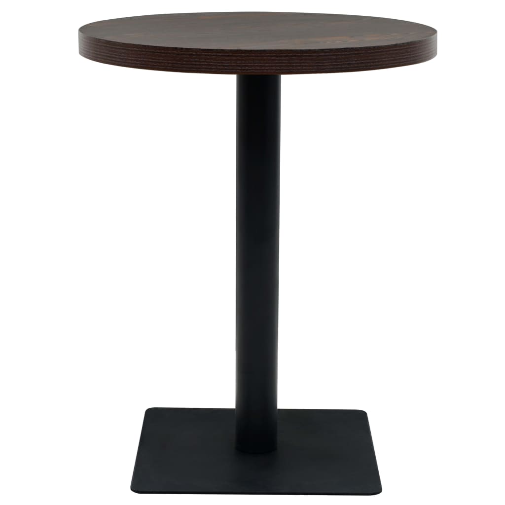 Okrugli stol za bistro od MDF-a i čelika 60 x 75 cm tamni pepeljasti