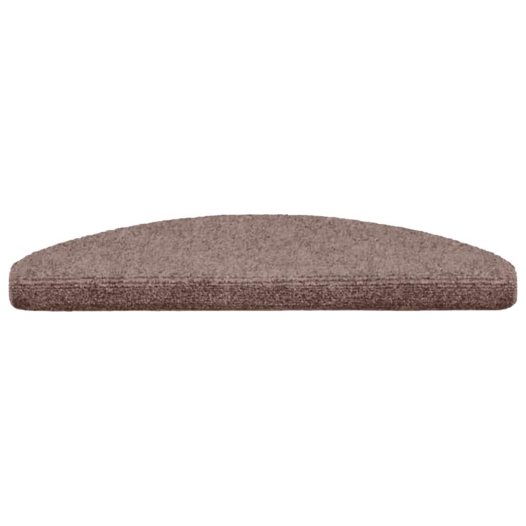 Prostirke za stepenice, samoljepljive, 15 kom, 65x21x4 cm, svijetlosmeđe, poluokrugle, velike