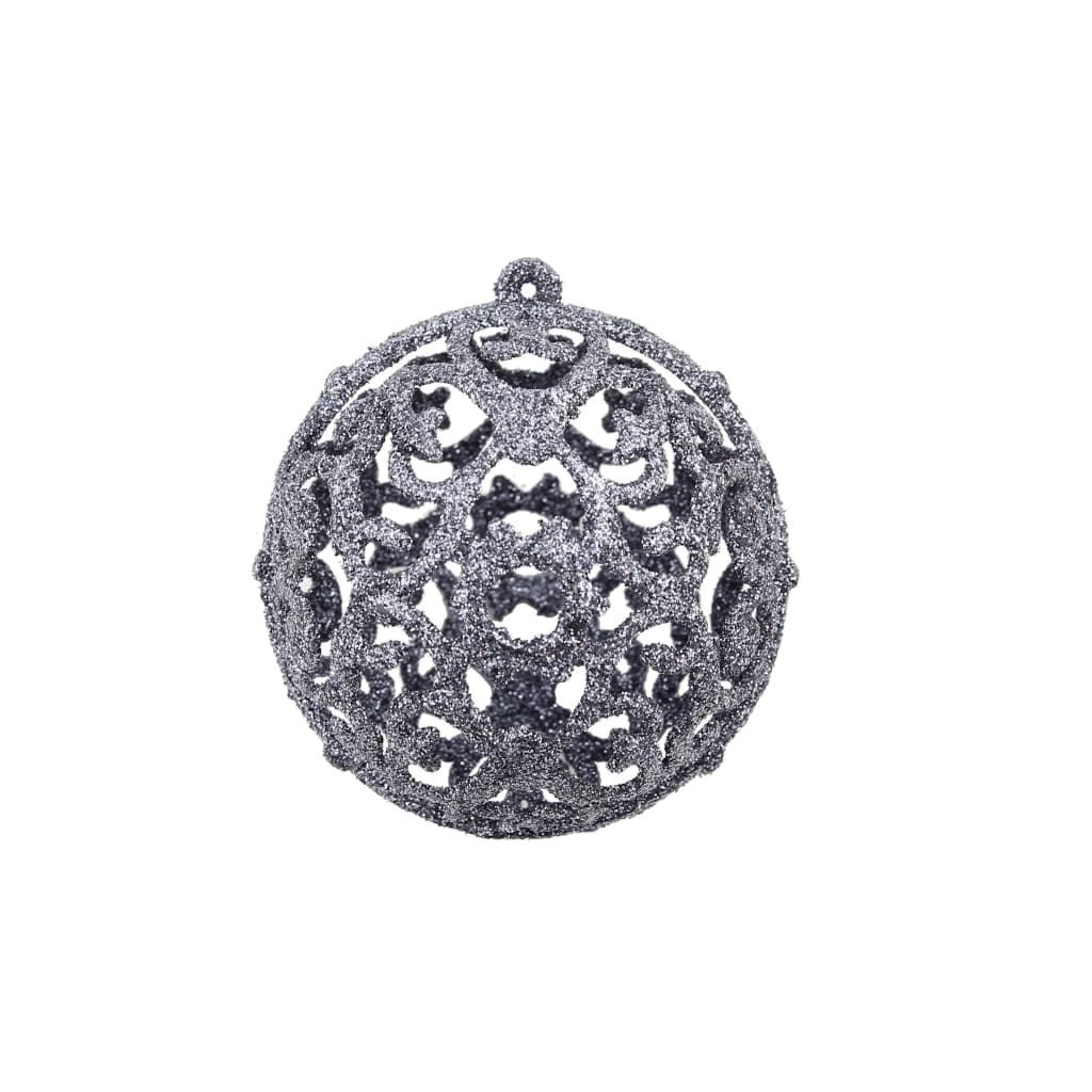 Set božićnih kuglica 100 komada 3/4/6 cm bijeli/sivi