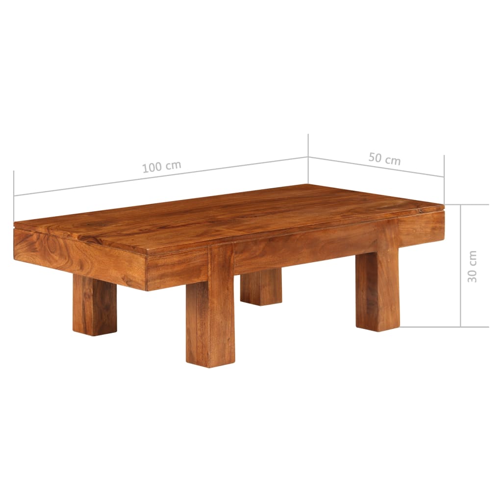 Stolić za kavu 100x50x30 cm bagremovo drvo s premazom boje meda