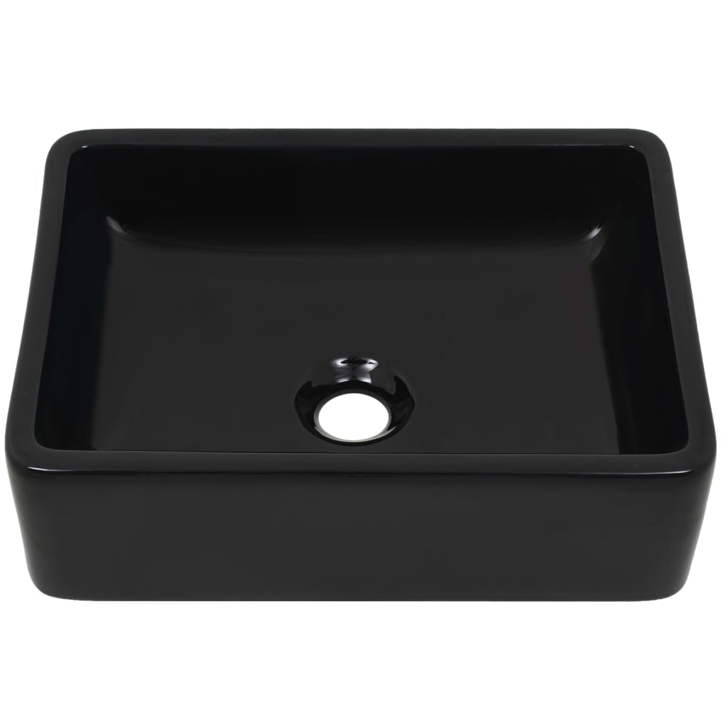Keramički kvadratni umivaonik 41 x 30 x 12 cm crni