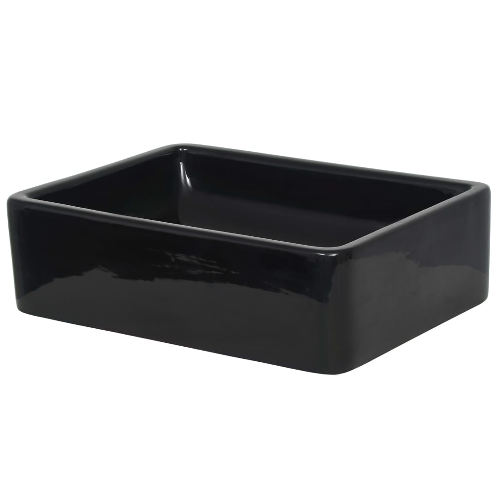 Keramički kvadratni umivaonik 41 x 30 x 12 cm crni