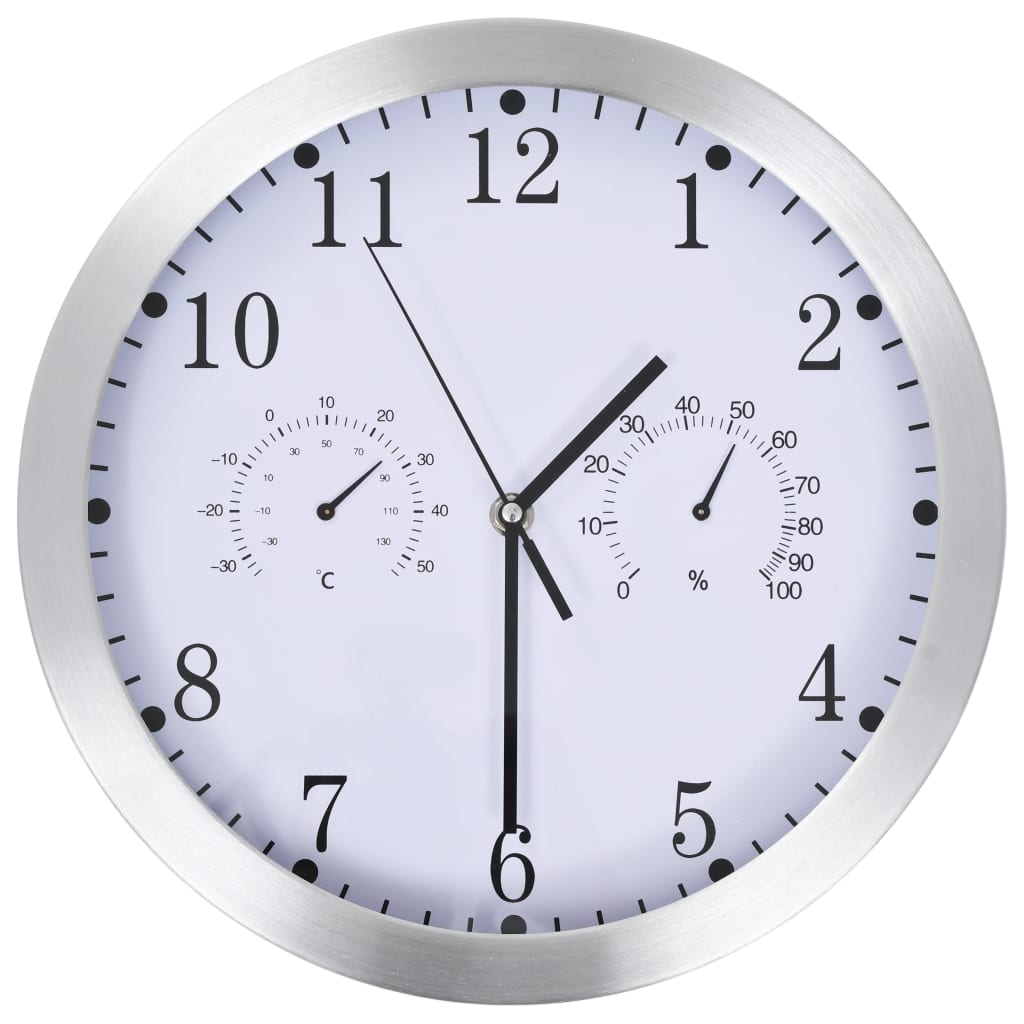 Zidni sat s kvarcnim mehanizmom higrometrom i termometrom 30 cm