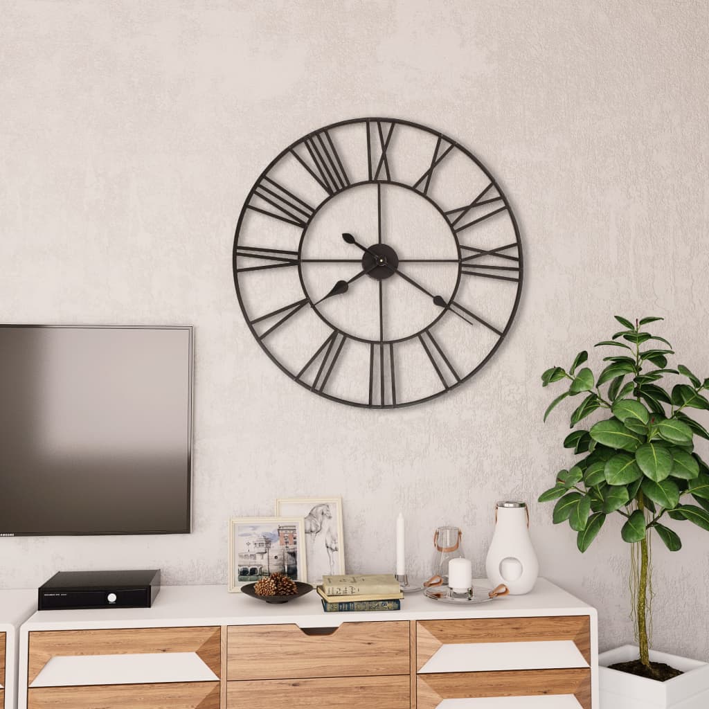 Starinski zidni sat s kvarcnim mehanizmom metalni 80 cm XXL