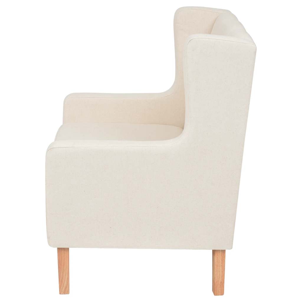2-dijelni set sofa od tkanine krem bijeli