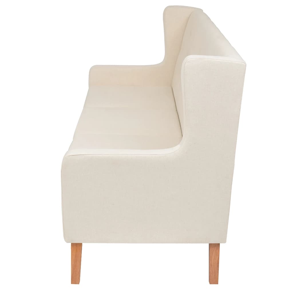 2-dijelni set sofa od tkanine krem bijeli