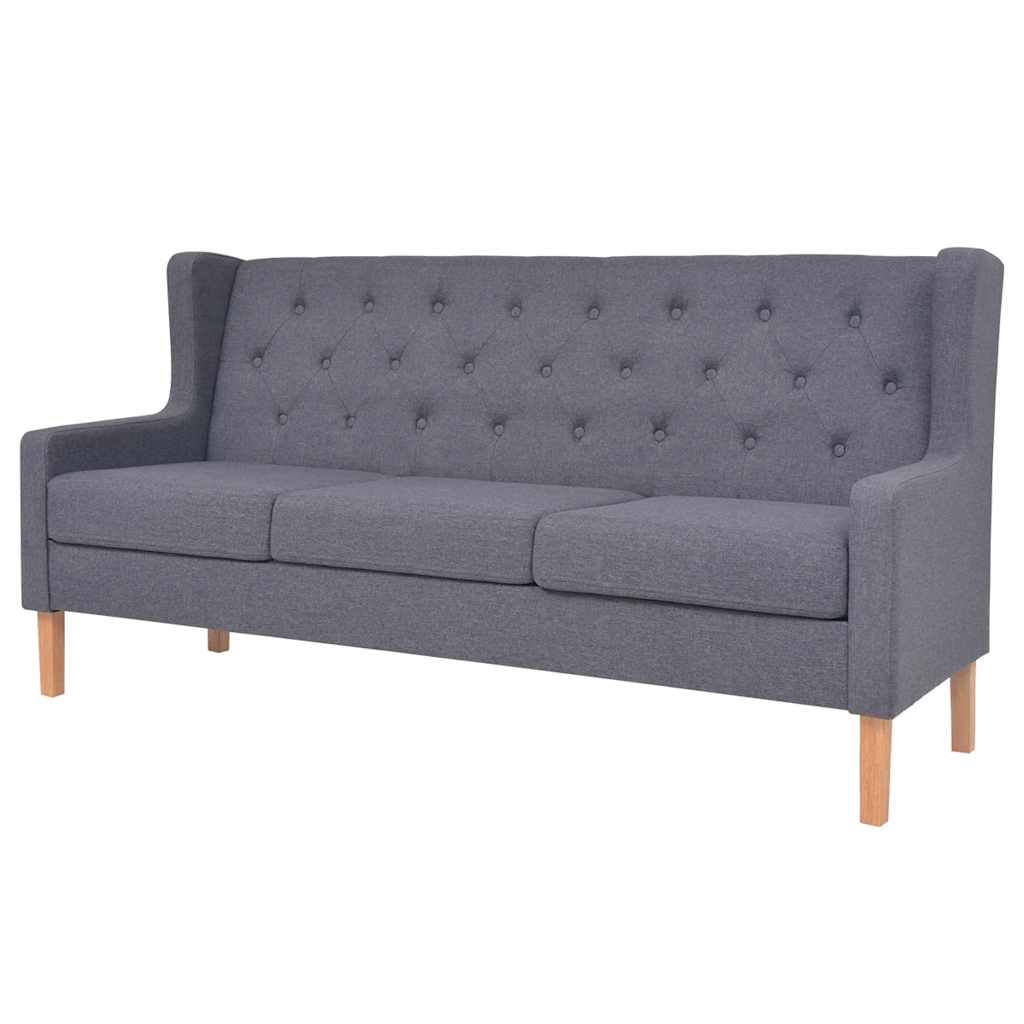 3-dijelni set sofa od tkanine sivi
