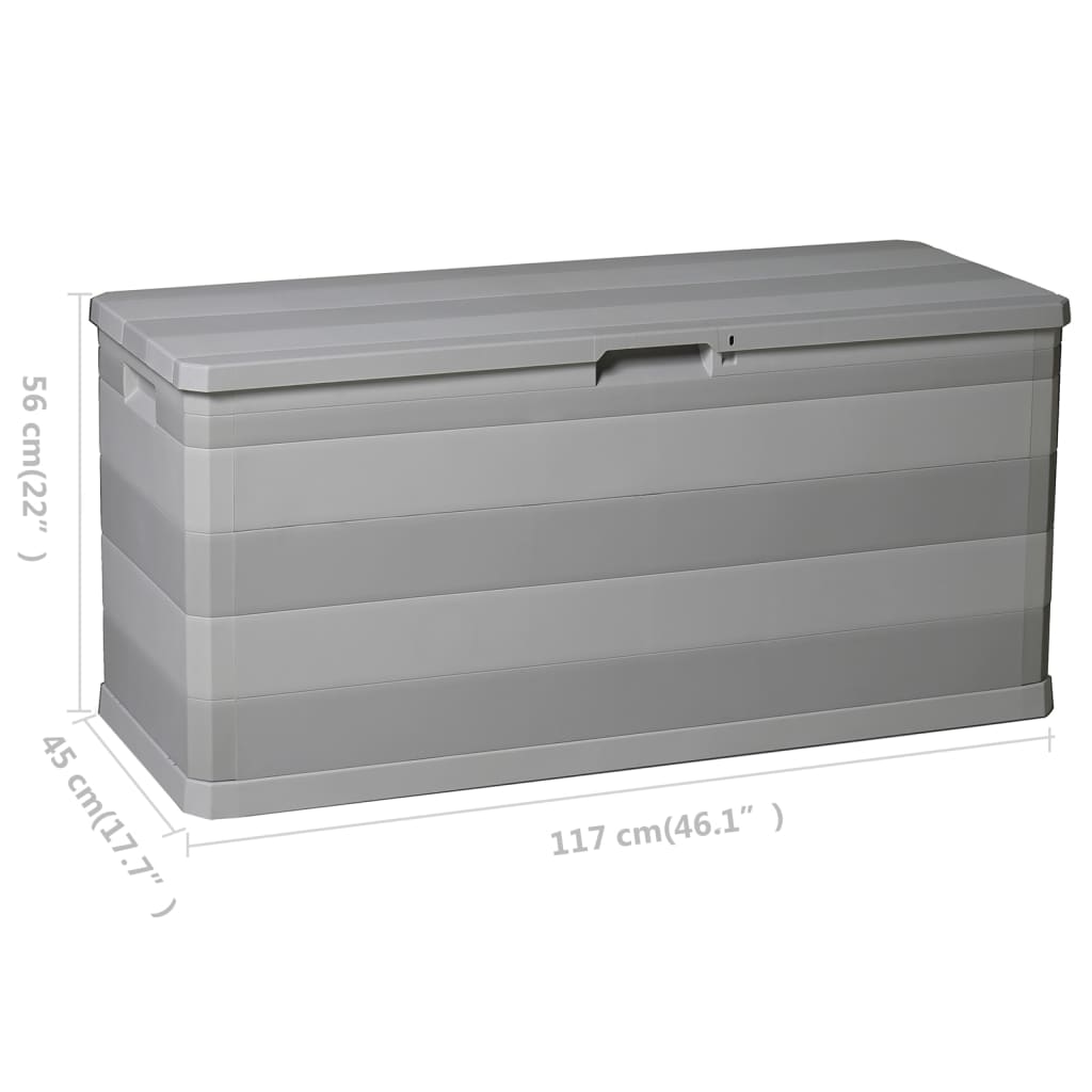 Vrtna kutija za pohranu siva 117 x 45 x 56 cm