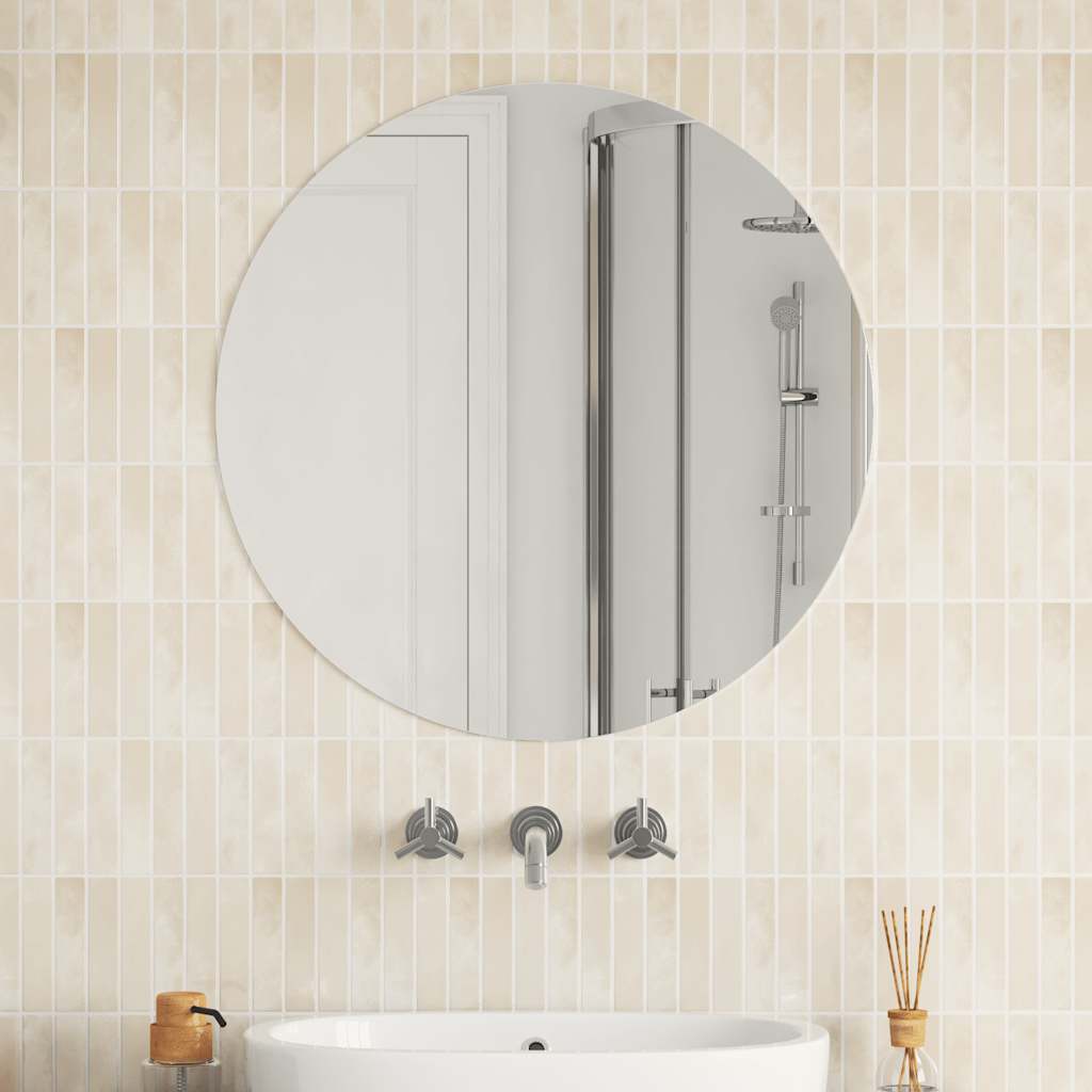 Zidno ogledalo okruglo stakleno 70 cm