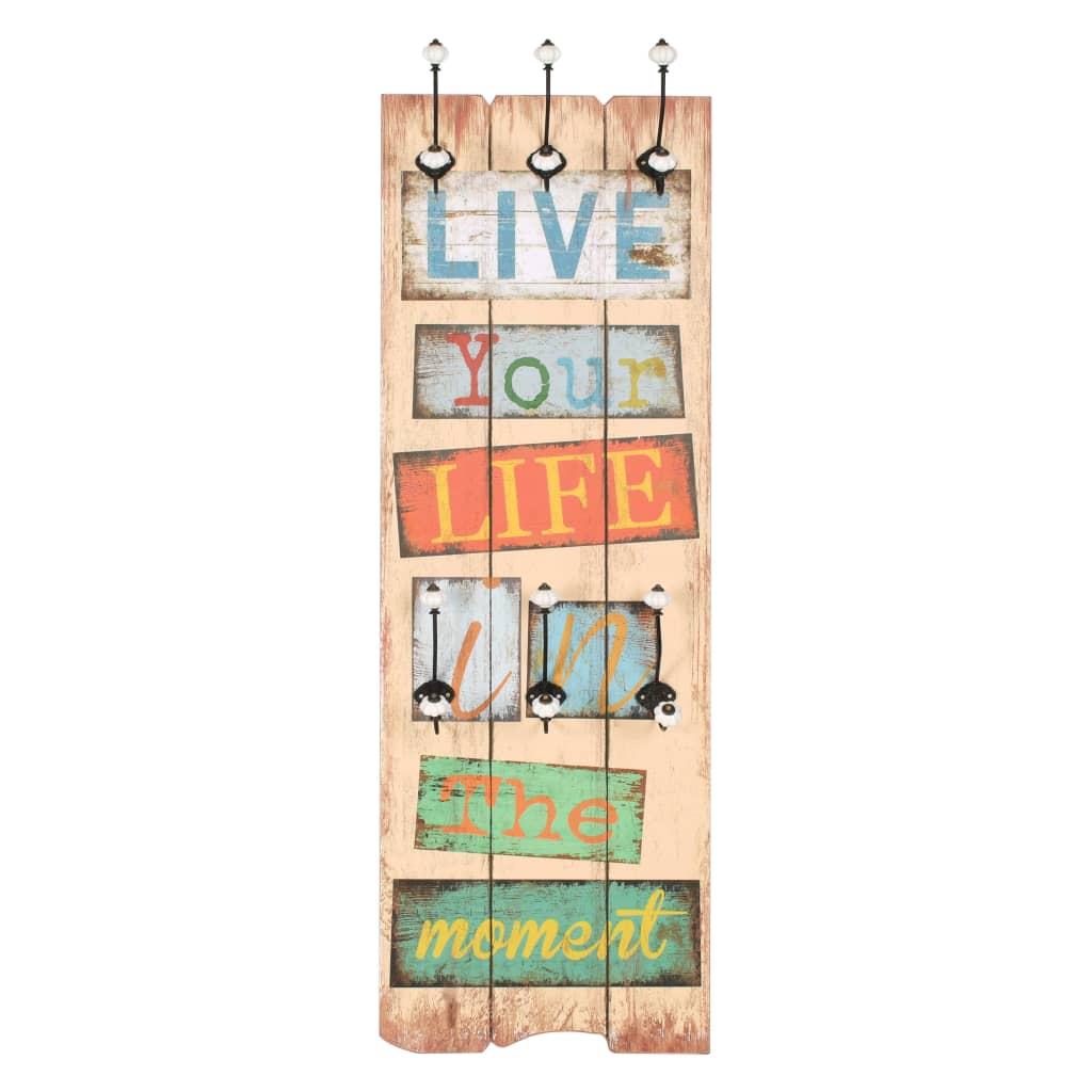 Zidna vješalica za kapute sa 6 kuka LIVE LIFE 120 x 40 cm