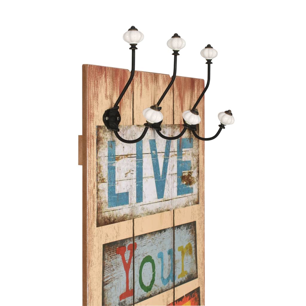 Zidna vješalica za kapute sa 6 kuka LIVE LIFE 120 x 40 cm